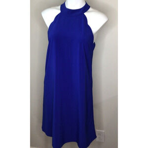 Altar'd State Royal Blue Scalloped Shoulder Midi Swing Dress Size M